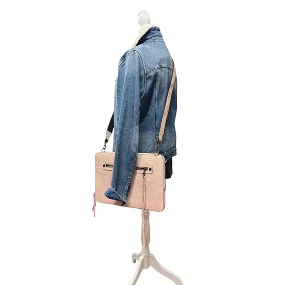 Rebecca Minkoff Regan Sleeve Leather 13" MacBook/Laptop Bag w/ Strap Slim Pink - Picture 13 of 16